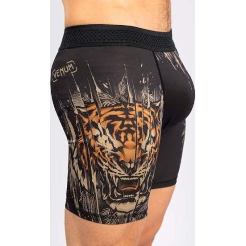 Męskie spodenki Venum Tiger Vale Tudo - czarny/neonowy pomarańczowy