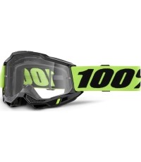 Gogle motocrossowe 100% Accuri 2 - Żółty, przezroczysta pleksi