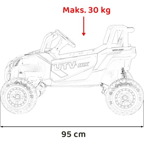Pojazd elektryczny dla dzieci buggy Madman UTV-MX, biały