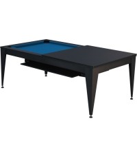 Pool Table / Dining Table, Vancouver III, 7 ft., black/black, blue cloth