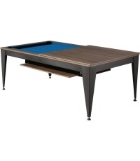 Pool Table / Dining Table, Vancouver III, 7 ft., black/brown, blue cloth