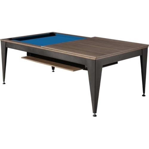 Pool Table / Dining Table, Vancouver III, 7 ft., black/brown, blue cloth