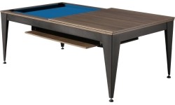 Pool Table / Dining Table, Vancouver III, 7 ft., black/brown, blue cloth