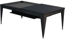 Stół bilardowy / stół jadalny Vancouver III, 7 ft, czarny/czarny, szare sukno