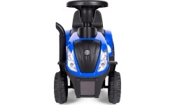 Traktor jeżdżący dla dzieci z przyczepą, interaktywną kierownicą i dźwiękami, niebieski