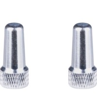 Nakrętki wentyli (PRESTA) aluminiowe, srebrne (para)