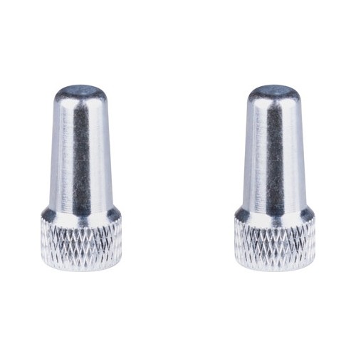 Nakrętki wentyli (PRESTA) aluminiowe, srebrne (para)