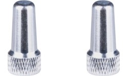 Nakrętki wentyli (PRESTA) aluminiowe, srebrne (para)