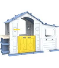 Large House With Hallway, Basketball and Sink Blue Roof