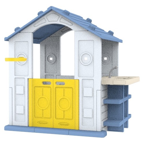 House With Basketball And Sink Blue Roof