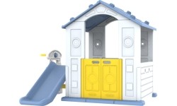 House With Slide And Sink Blue Roof
