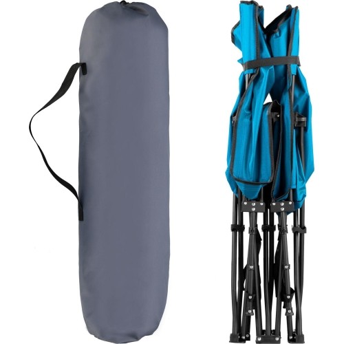 Łóżko turystyczne składane NILS NC2701 niebieskie 188 cm