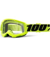 Dziecięce gogle motocrossowe 100% Strata 2 Youth - Żółty, przezroczysta pleksi