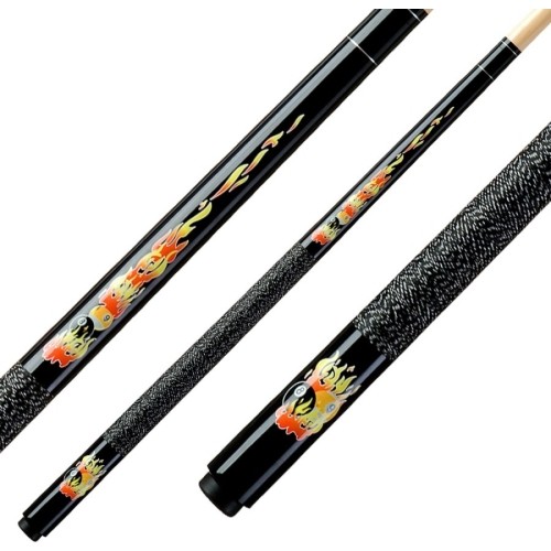 Kij bilardowy dla dzieci Classic Flames CF-02, czarny, 5/16x18, 123 cm, Pool