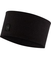 Szeroka opaska na głowę Merino, czarna - 999