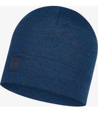 Czapka Merino Heavyweight jednolita, dżinsowy niebieski - 788