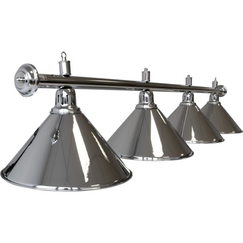 Lampa bilardowa Elegance, srebrna, 4 klosze, Ø 35 cm, 180 cm