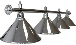 Lampa bilardowa Elegance, srebrna, 4 klosze, Ø 35 cm, 180 cm