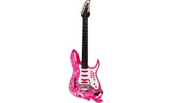 Gitara elektryczna ze wzmacniaczem, różowa