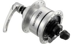 Piasta przednia z wbudowaną prądnicą Shimano DH-3D72, 6V 3W, 32H, hamulce tarczowe CL, zacisk szybkomocujący