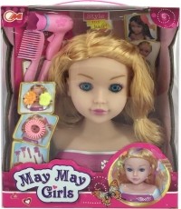 Głowa do stylizacji blond z akcesoriami