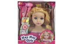 Głowa do stylizacji blond z akcesoriami