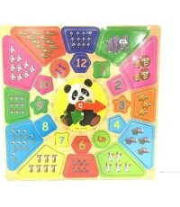 Tablica edukacyjna z zegarem i nauką liczenia Panda