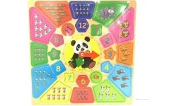 Tablica edukacyjna z zegarem i nauką liczenia Panda