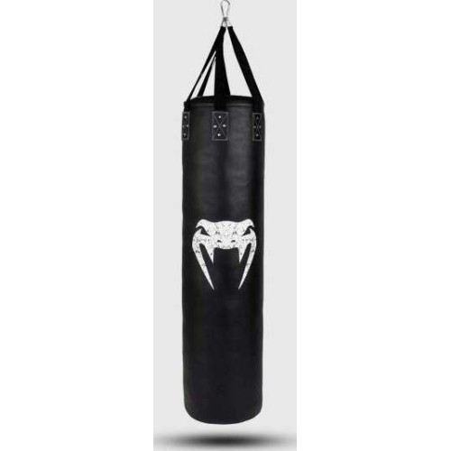 Worek bokserski Venum Challenger + hak sufitowy - czarny/biały - wypełniony - 130 cm