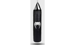 Worek bokserski Venum Challenger + hak sufitowy - czarny/biały - wypełniony - 130 cm