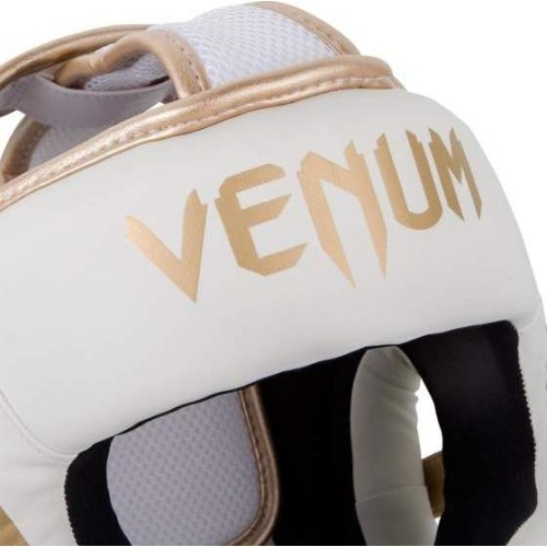Kask bokserski Venum Elite, biało-złoty