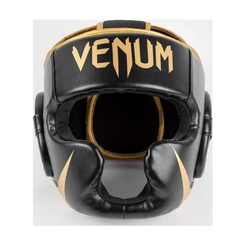 Kask bokserski Venum Challenger – czarno-złoty