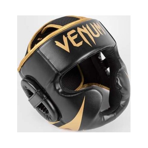 Kask bokserski Venum Challenger – czarno-złoty