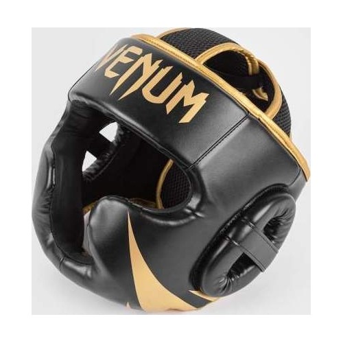 Kask bokserski Venum Challenger – czarno-złoty