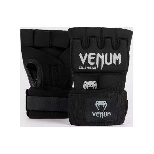Bandaże bokserskie Venum Gel Kontact Quick, czarno-srebrne