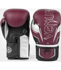 Rękawice bokserskie Venum Elite Evo – bordowo-srebrne