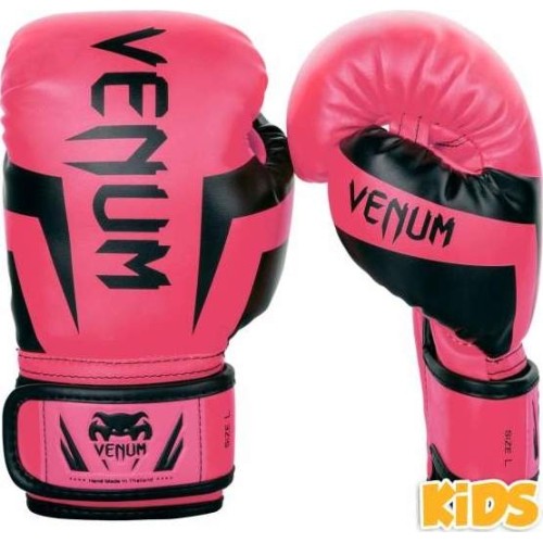 Rękawice bokserskie dziecięce Venum Elite Kids Exclusive, fluorescencyjny róż