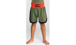 Dziecięce spodenki bokserskie Venum Classic, zielony khaki / pomarańczowy