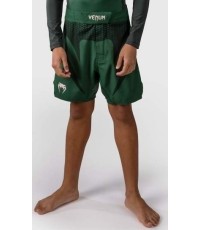 Venum Attack dziecięce spodenki do walki – Forest Green/Off White