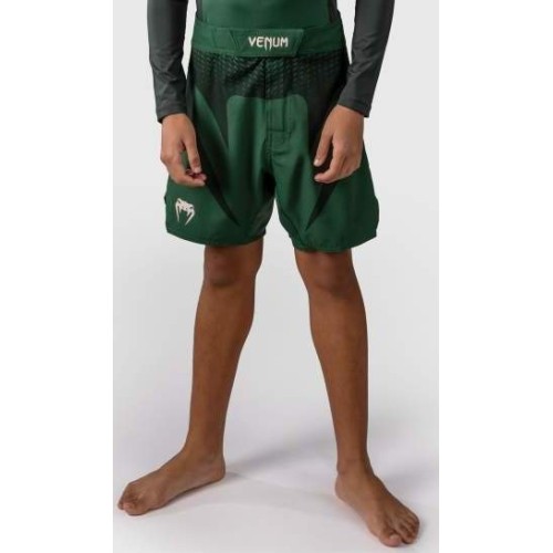 Venum Attack dziecięce spodenki do walki – Forest Green/Off White