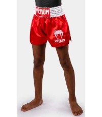 Dziecięce spodenki muay thai Venum Classic, ognista czerwień