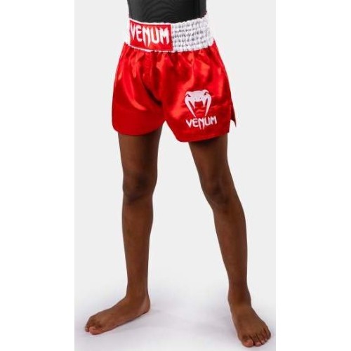 Dziecięce spodenki muay thai Venum Classic, ognista czerwień