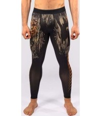 Męskie legginsy sportowe Venum Tiger, czarno-neonowe pomarańczowe