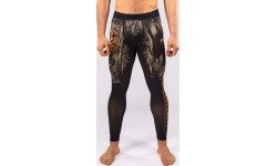 Męskie legginsy sportowe Venum Tiger, czarno-neonowe pomarańczowe