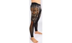 Męskie legginsy sportowe Venum Tiger, czarno-neonowe pomarańczowe