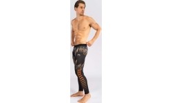 Męskie legginsy sportowe Venum Tiger, czarno-neonowe pomarańczowe