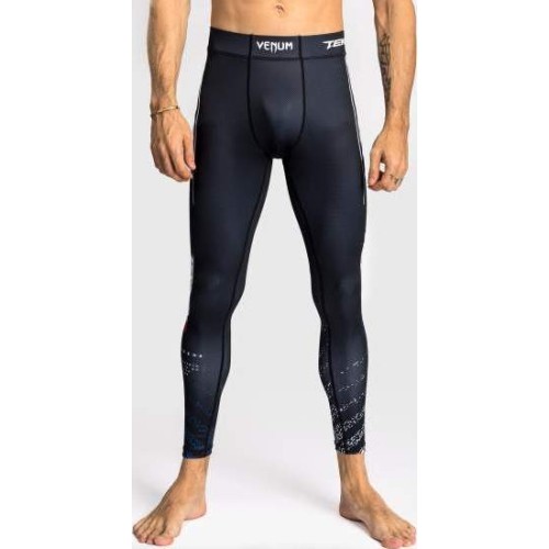 Legginsy Venum x TEKKEN 8 Jin Kazama, niebieskie/czarne/białe