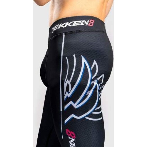 Legginsy Venum x TEKKEN 8 Jin Kazama, niebieskie/czarne/białe