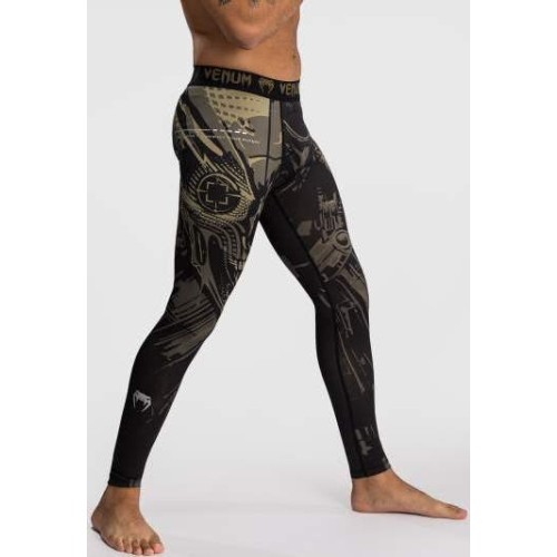 Legginsy Venum Invader, czarny/piaskowy