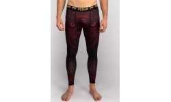 Legginsy Venum Quetzal Fury, czarne/czerwone/pomarańczowe